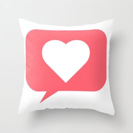 Social Media Heart Like in Speech Bubble Throw Pillow