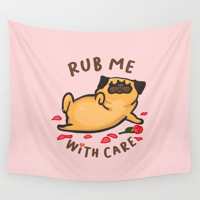 Rub Pug Wall Tapestry