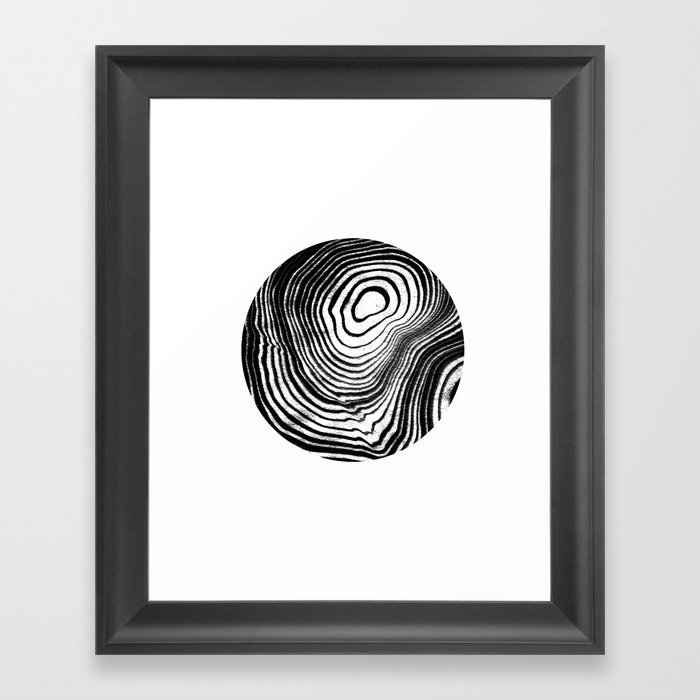 Marble 2 Suminagashi Outer Space Planet Marbled Pattern Circle Geometric Galaxy Framed Art Print