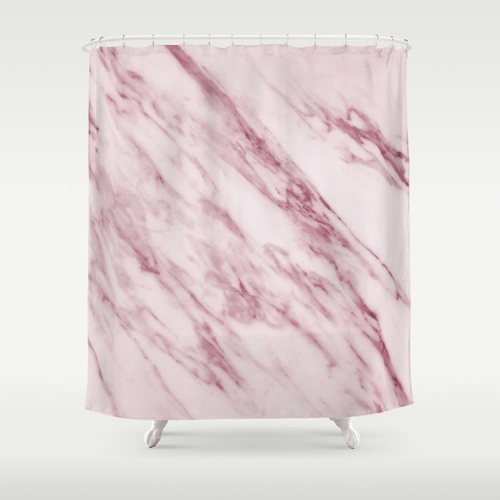 Pink Marble Pattern - Swirled Raspberry Pink Marble Shower Curtain