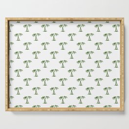Green Palm Trees Pattern Serving Tray