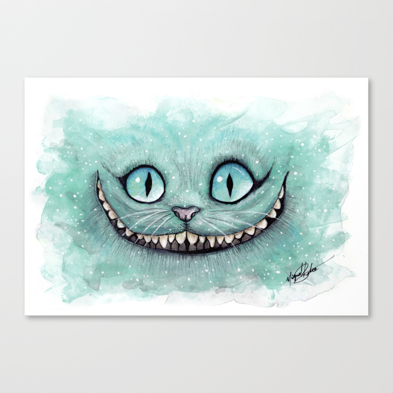 Cheshire Cat Drawing Dibujados Canvas Print By Dibujados