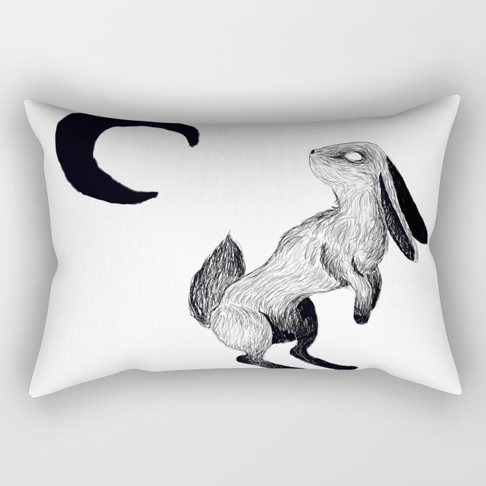 The Hare and Her Moon Rectangular Pillow
