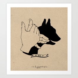 Hand-shadows Mr Dog Art Print