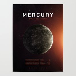 Mercury planet. Poster background illustration. Poster