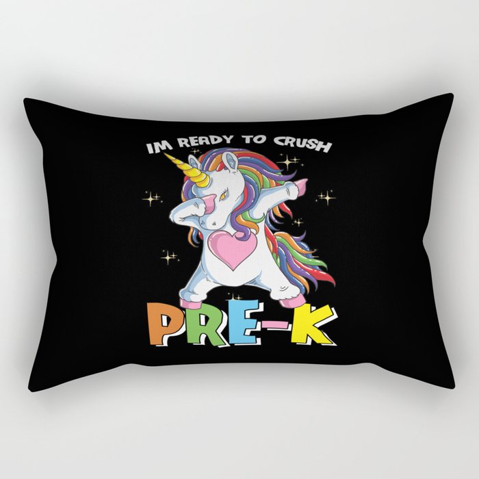 Ready To Crush Pre-K Dabbing Unicorn Rectangular Pillow