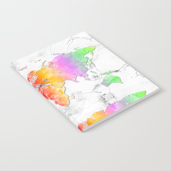 world map marble 2 Notebook