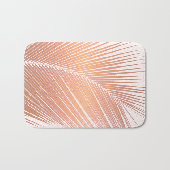 Palm leaf - copper pink Bath Mat