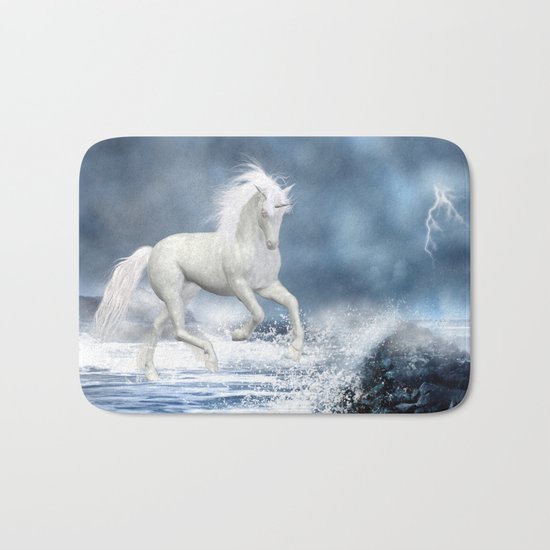 White Unicorn Bath Mat