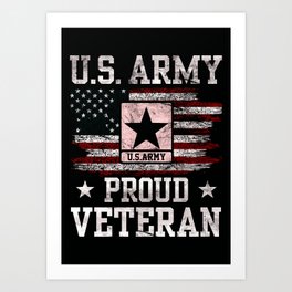 US Flag Army Proud Veteran4139498.jpg Art Print