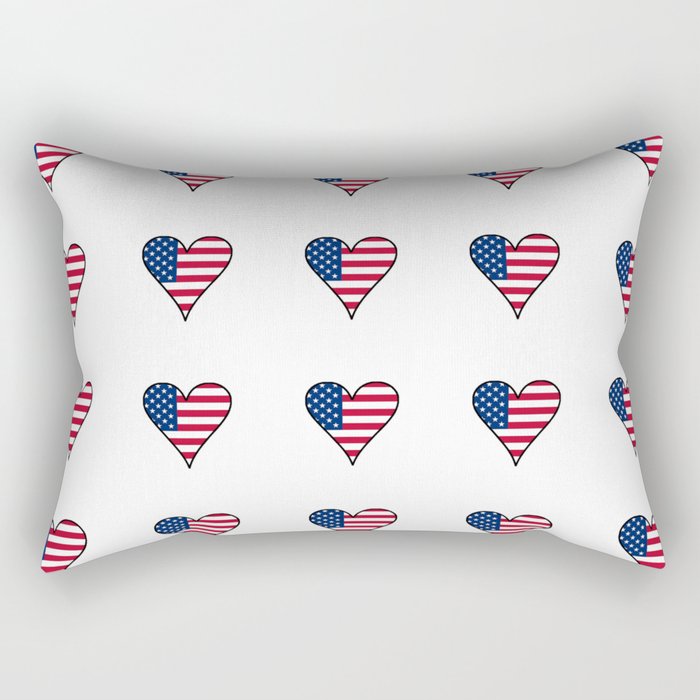 Flag of Usa in a Heart- america,us,united states,american,new york,hollywood,spangled,star and strip Rectangular Pillow