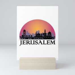 Jerusalem Old City Skyline - Israel Travel Mini Art Print