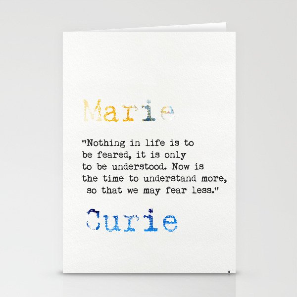 Marie Curie quote Stationery Cards