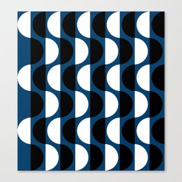 Abstraction_NEW_GEOMETRIC_BLUE_BLACK_WHITE_PATTERN_POP_ART_0311A  Canvas Print