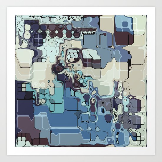 Blue And Green Pastels Abstract Art Print