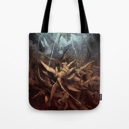 Paradise Lost: Fall of the rebel angels Gustave Dore Tote Bag