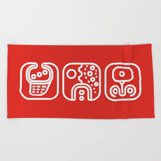 Mayan Glyphs ~ ABSTRACT Beach Towel