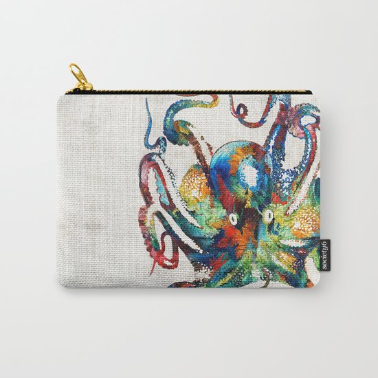 Colorful Octopus Art by Sharon Cummings Carry-All Pouch