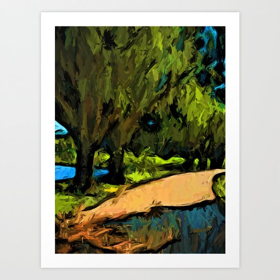 Trees along an Apricot Path Art Print