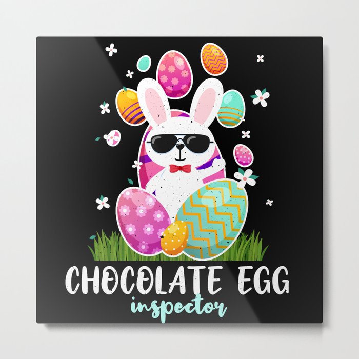Chocolate Egg Kawaii Cute Bunny Egg Easter Sunday Metal Print