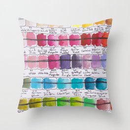 Artist Colour Palette Swatch Test Throw Pillow