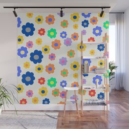 Colorful Cute Flower Pattern Wall Mural
