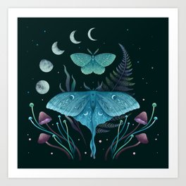 Luna and Emerald Art Print