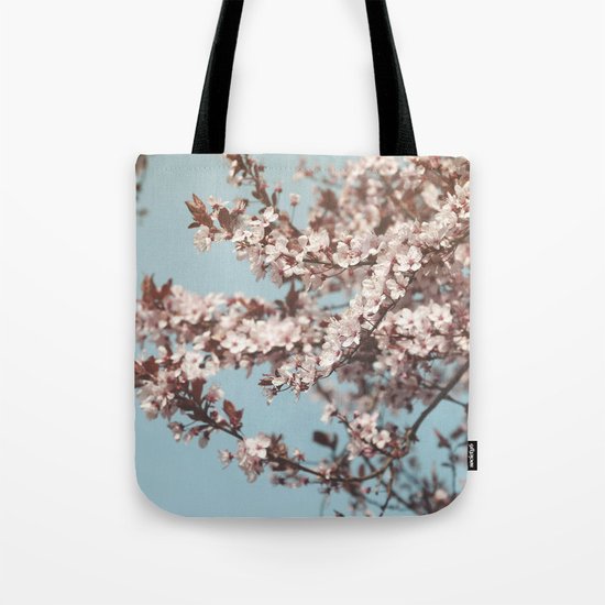 Cherryblossoms against the blue sky Tote Bag