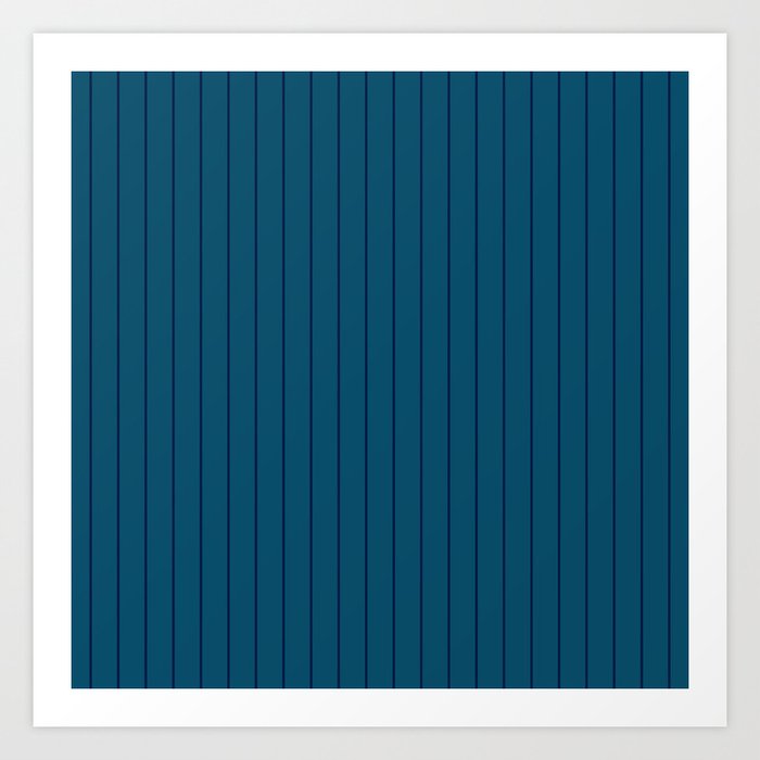 Thin lines vertical navy Art Print