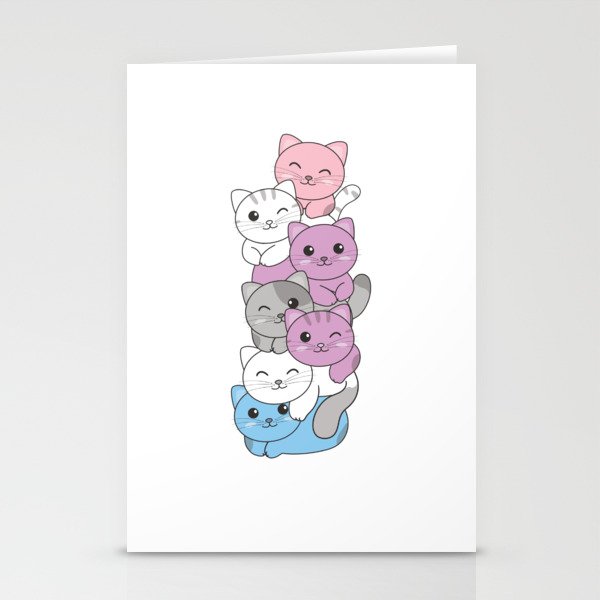 Intergender Flag Cat Pride Lgbtq Cute Cat Stationery Cards