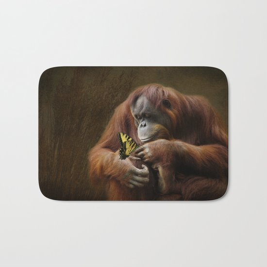 Orangutan and Butterfly Bath Mat