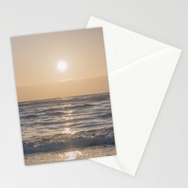 Summer sunset in Italy art print - soft dreamy blush pink beach - nature and travel photography Stationery Card