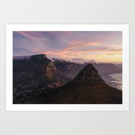 Table Mountain Lions Head | Capetown | Cape Town Aerial Photography Art Print