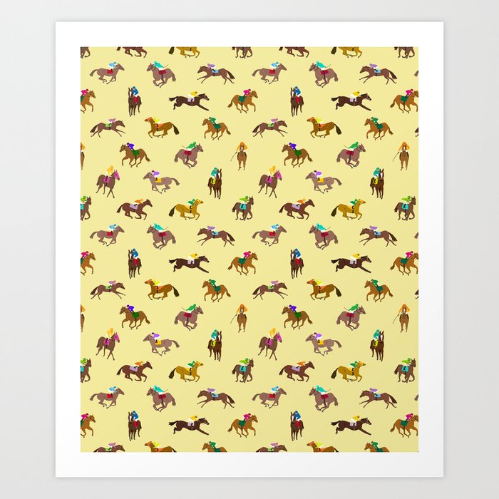 To The Horse Races (Yellow) Art Print