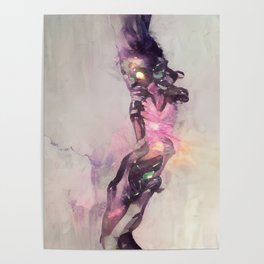 Colourful Abstract Creation of Adam AI Art Michelangelo Poster