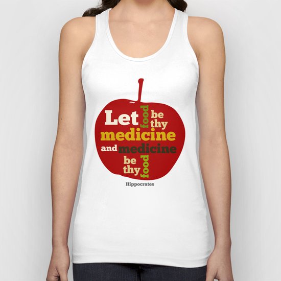 Apple Let food be thy medicine and medicine be thy food. Unisex Tank Top