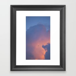 Minimal Sunset Cloud Dream // Cotton Candy Clouds Minimal Airplane Photography Art Print Framed Art Print