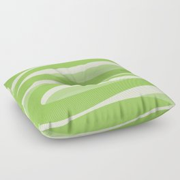 Pop Swirl Wavy Minimalist Abstract Pattern in Light Lime Green Floor Pillow