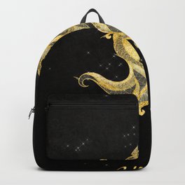 Astrology Horoscope Virgo Zodiac Gold Black Backpack