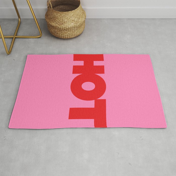 HOT | Typography | Horizontal Red on Pink Rug