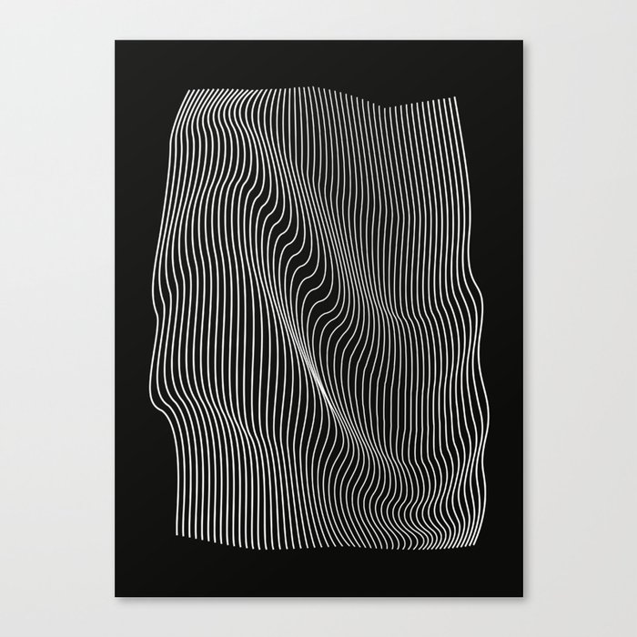 Minimal curves black Canvas Print