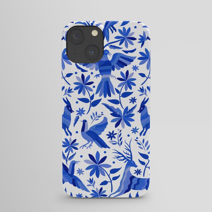 Mexican Otomí Design in Deep Blue by Akbaly iPhone Case