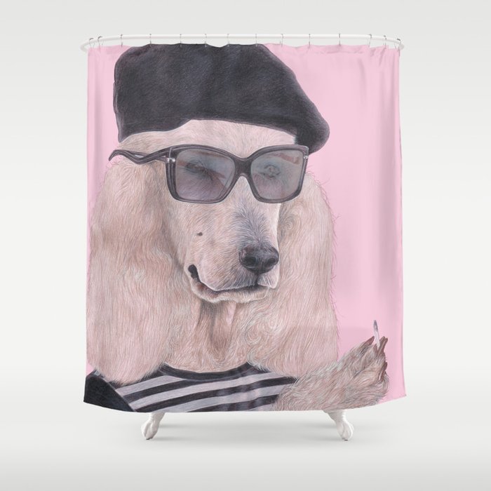 French Poodle Shower Curtain