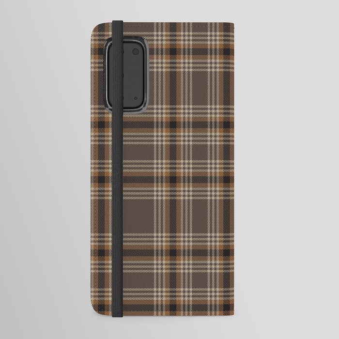 Brown Ombre Plaid Tartan Textured Pattern Android Wallet Case