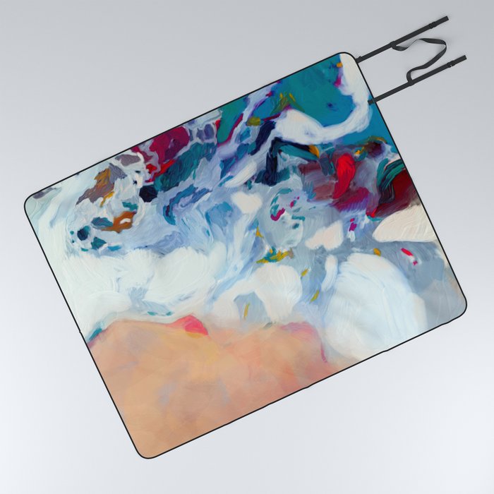 the sea on the beach abstract art Picnic Blanket