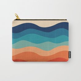 Retro 70s Waves Carry-All Pouch | Pastel, Wavy, Midcentury, Palette, Geometry, Colorful, Graphicdesign, 70S, Sunset, Art 