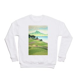a peaceful landscape-Unzen Crewneck Sweatshirt