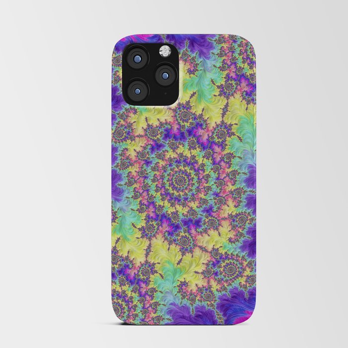 Trippy Colorful Boho Hippie Rainbow Spiral Fractal iPhone Card Case