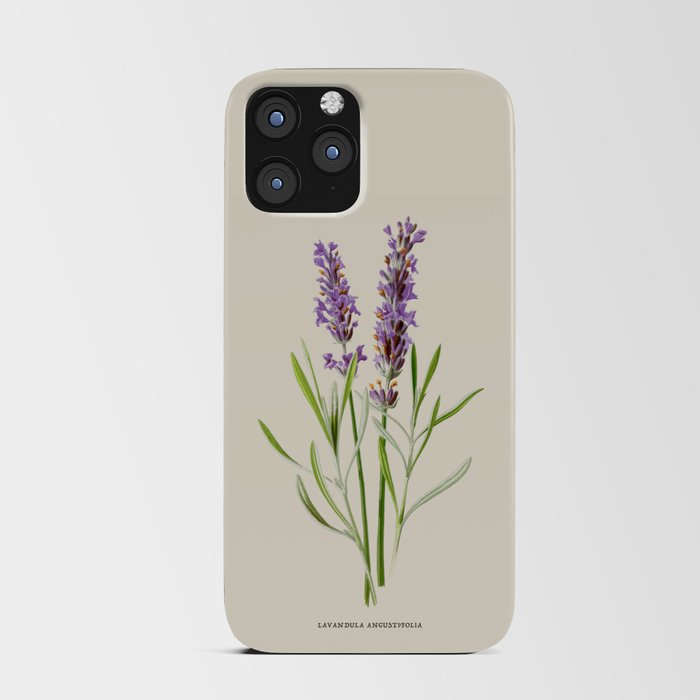 Lavender Antique Botanical Illustration iPhone Card Case