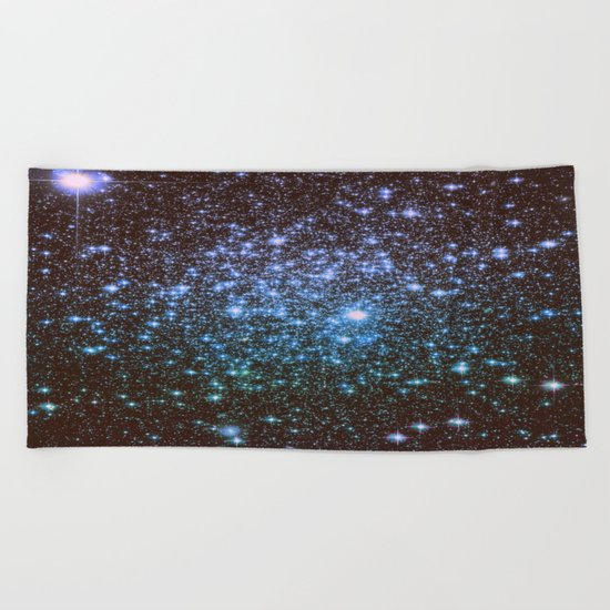 Winter Blues Galaxy Stars Beach Towel